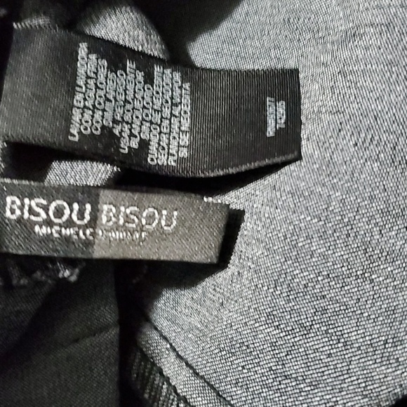 Bisou Bisou Michele Bohbot Jeans womens sz 12 black zipper front no buttons wide - Picture 6 of 11